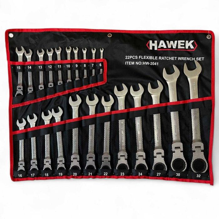 Комплект Звездогаечни Трещотни Ключове с Чупещо Рамо 6-32 мм 22 части