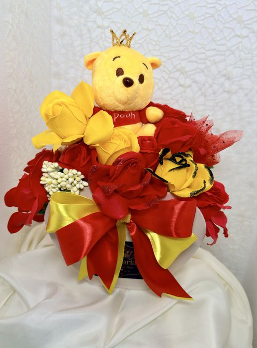 Colecția Premium Dulce Maria – Aranjamente cu Ursuleți și Flori de Săpun | Cadouri Elegante