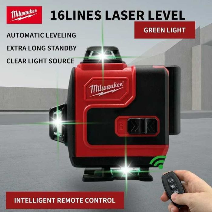Nivela laser 16 linii, 4D,Autonivelare +acumulator și telecomanda