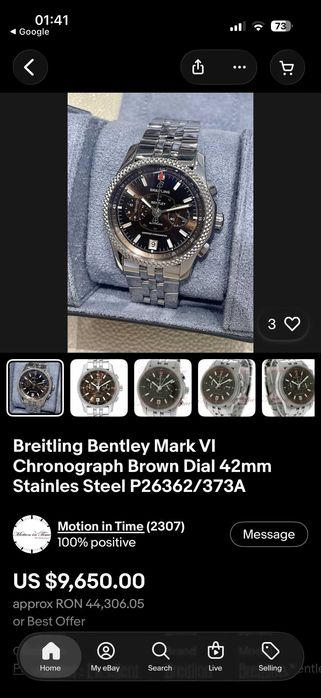 Breitling Bentley havana, Special Edition Platinum Steel