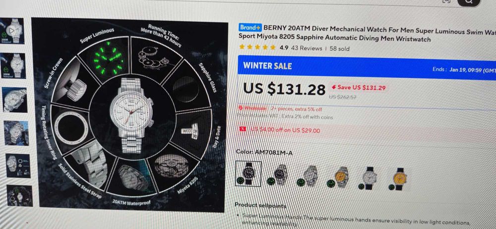 Ceas automat Berny diver