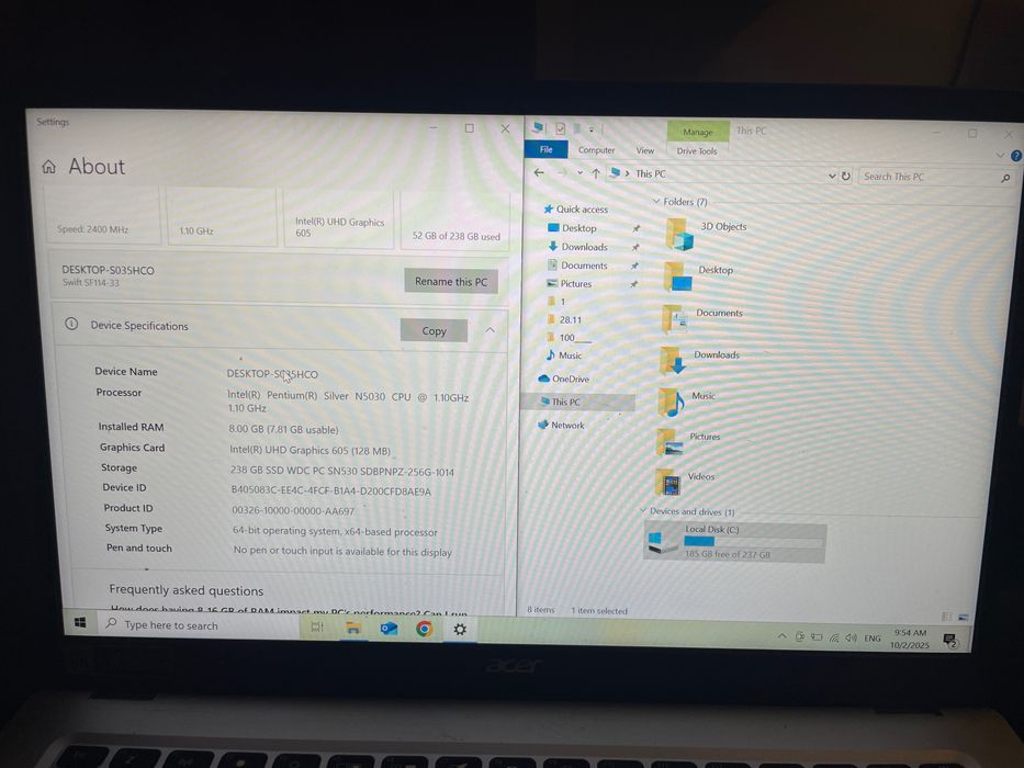 Лаптоп Acer swift 1