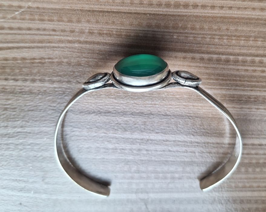 Brățară nouă argint cu agat, reglabilă