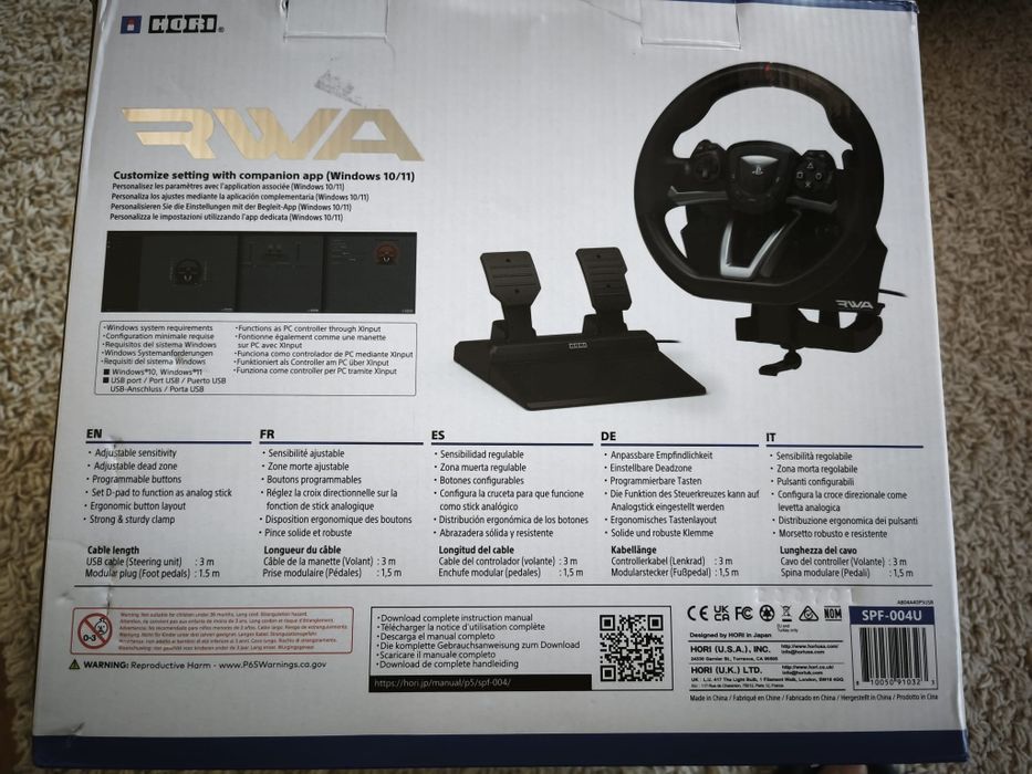 Volan Hori Racing Wheel Apex pentru PlayStation 4, PlayStation 5, PC