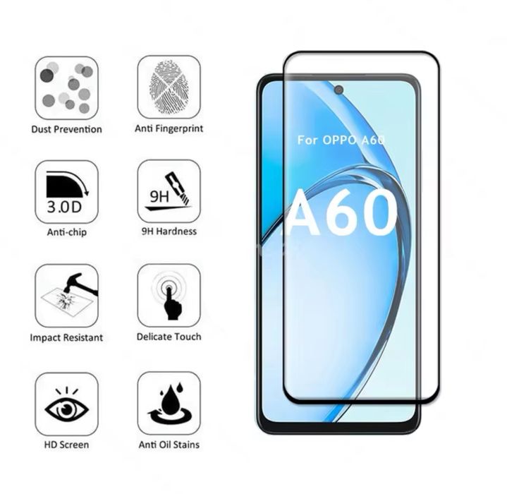 Folie sticla 20D FULL GLUE pentru Oppo A40 / Oppo A60 4G / Oppo A60 5G