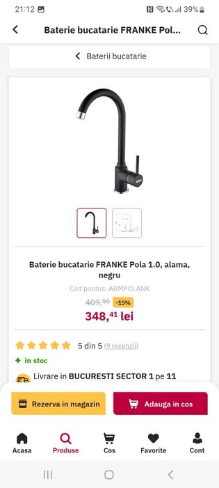 Baterie chiuveta franke