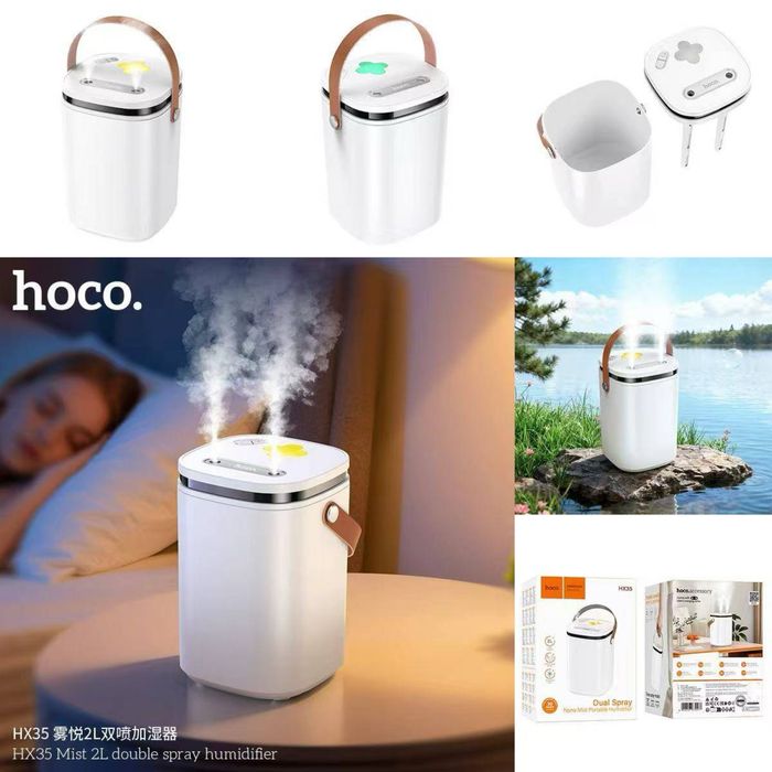 Увлажнитель воздуха HOCO HX35 2 л с подсветкой и USB-C 40 кв м