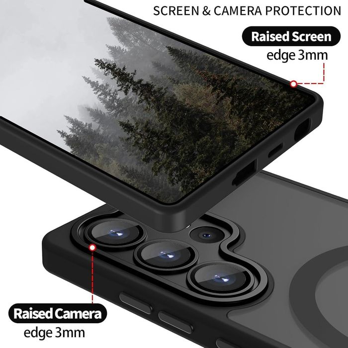 Матов magsafe кейс за samsung galaxy s26 ultra - черен - със защита на