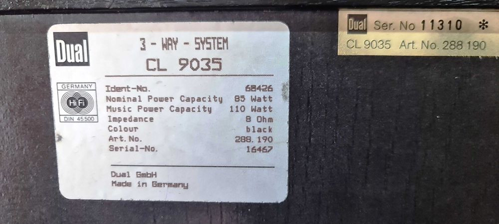 Boxe DUAL CL-9035, putere 85 W pe 8 Ohm