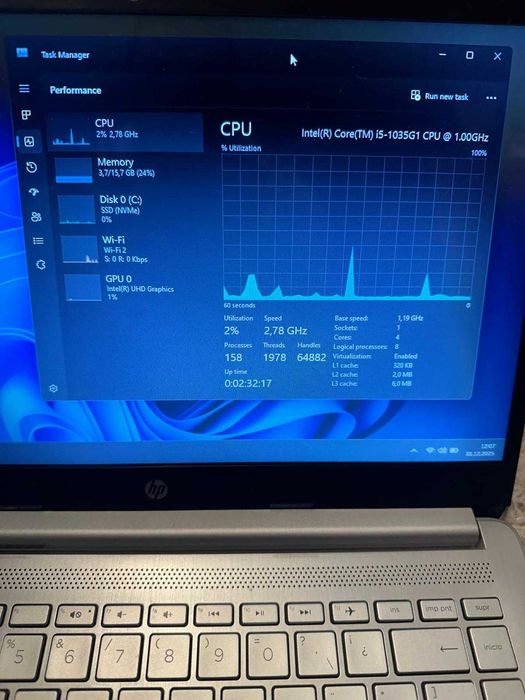 HP Gen 10 I5-1035G1 16 GB SSD 500 GB Baterie Noua 14 Inch