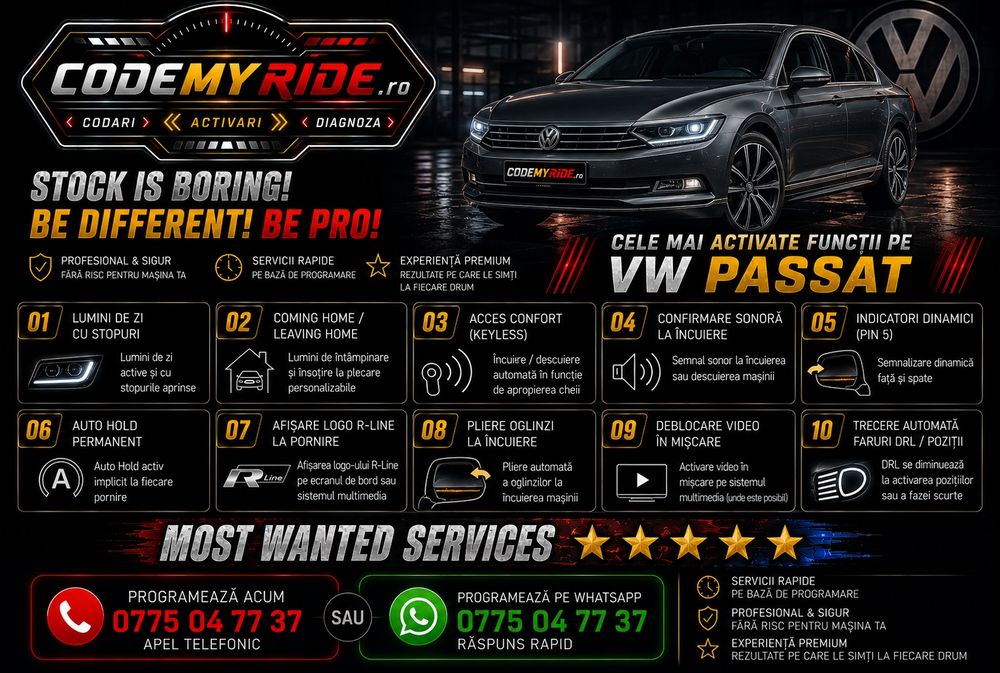 Activare Funcții Ascunse • Codări Auto VAG• Diagnoză • Personalizări • VW Audi Skoda Seat Cupra BMW MINI Mercedes Toyota Opel Renault Dacia Volvo etc