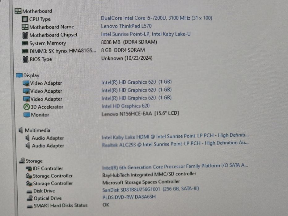 vand laptop Lenovo ThinkPad L570..15.6"FH..i5 7200..8 Gb..Ssd 256