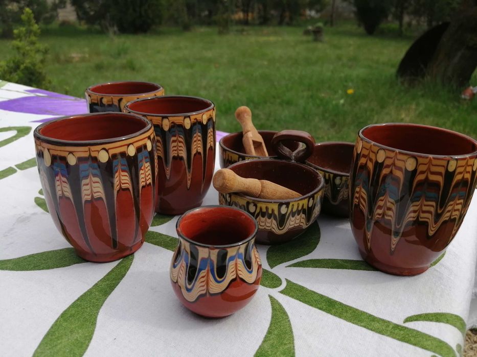 Посребрени чаши за вино, чаши за бренди, керамика, бяло вино