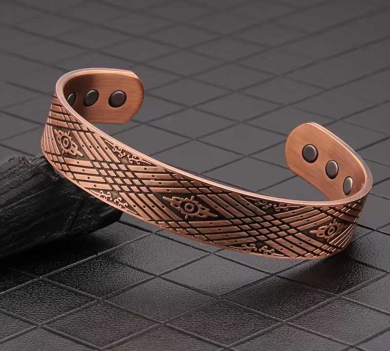 Brăţară unisex din cupru pur cu 6 magneţi Gauss