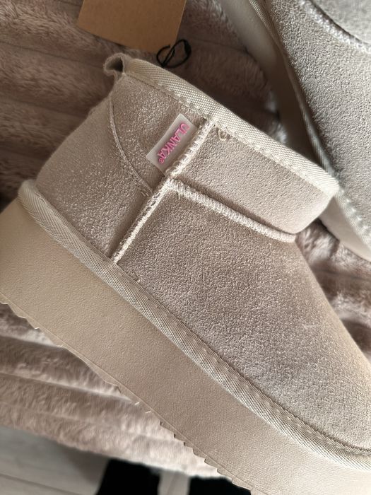 Ghete Ulanka piele Premium Noi cu talpa inalta tip UGG