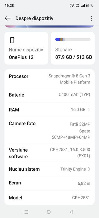 One plus 12 ,16gb