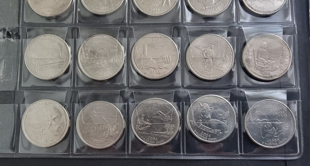 САЩ. 1/4 Американски долари . Quarter . 50 бройки . Пълен комплект.