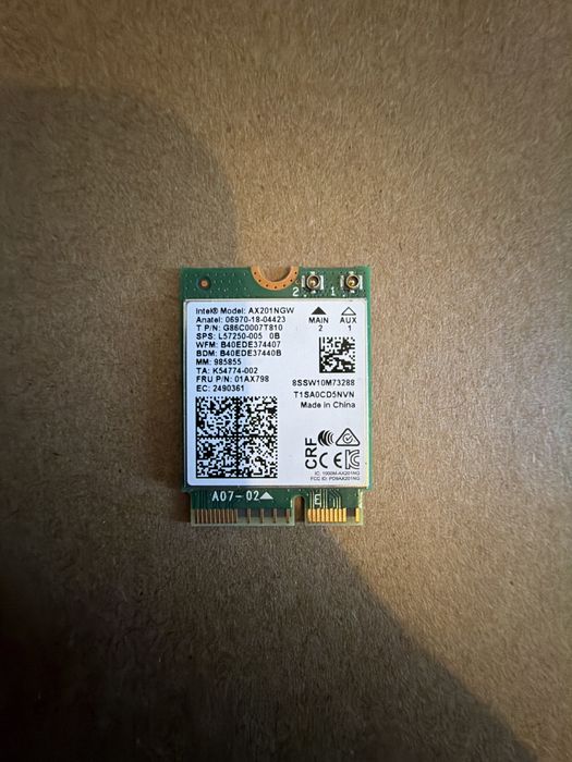 Placa de retea intel wireless ax201ngw wifi 6