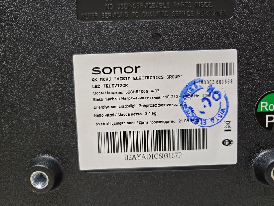 Телевизор 32 Sonor смарт- андроид. Овозли бошқарув