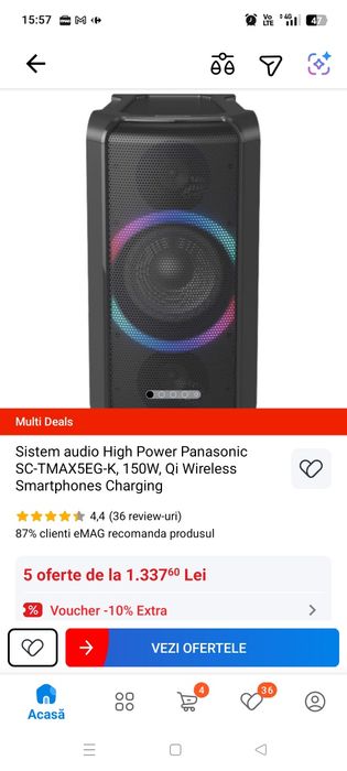 Vând boxa activa Panasonic