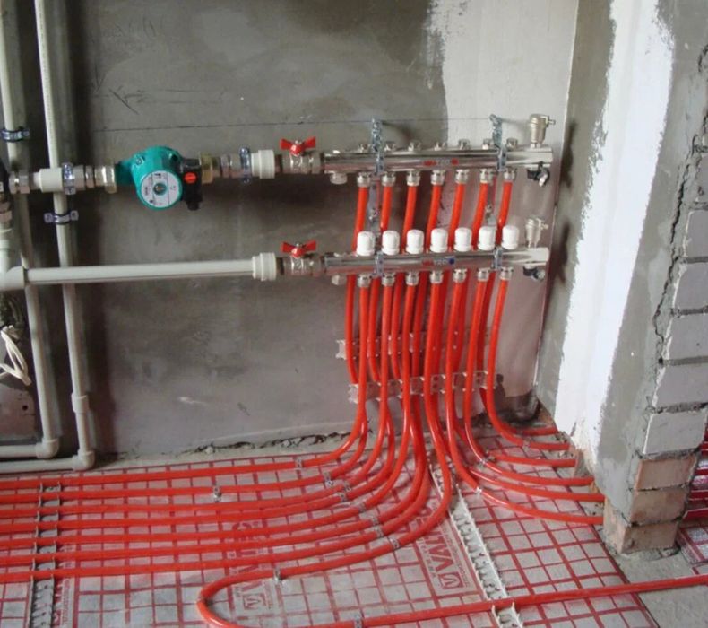 Услуги сантехника тёплый пол котёл