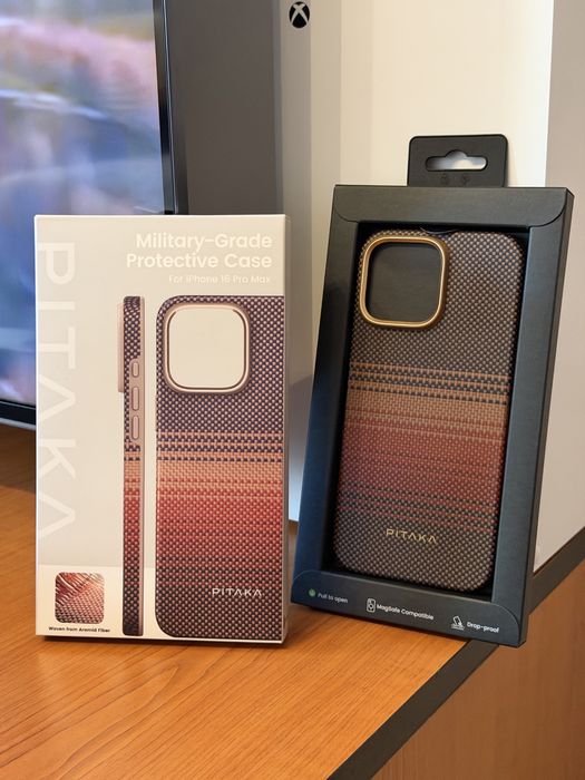 Husă Originală PITAKA iPhone 16 Pro Max (Sunset Aramid Fiber) – MagSafe, Stare Impecabilă