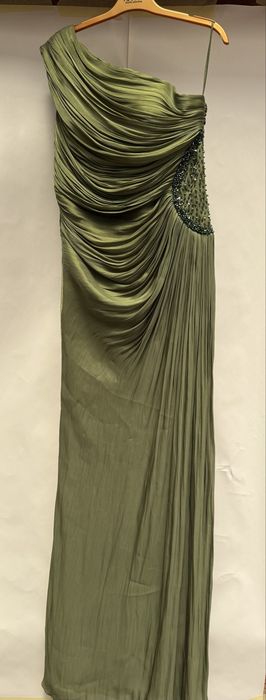 Rochie ocazie verde drapata