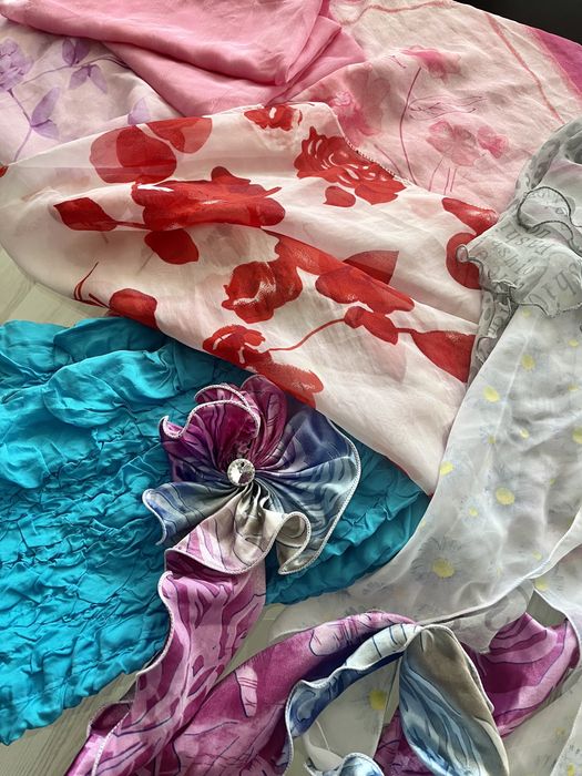 Ръчно плетени шал, шапка и лента + ПОДАРЪК 8 шалчета