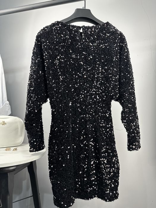 MANGO Черна рокля с пайети