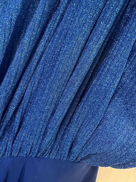 Официална дълга синя Рокля