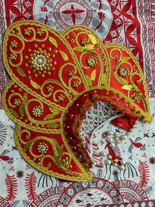 Кокошник , красный , традиционный