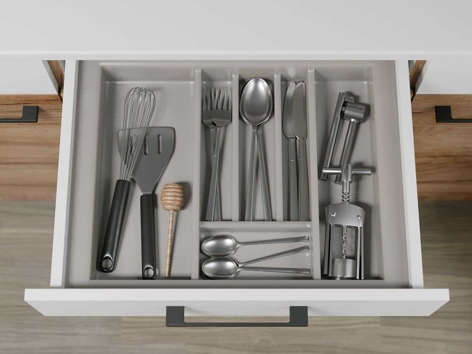 Set Mobila Bucatarie Gastro 260 Alb/Stejar - C03 - Transport Gratuit