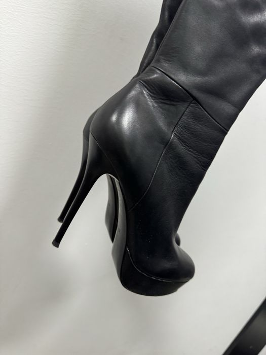 Сапоги ботфорты кожаные