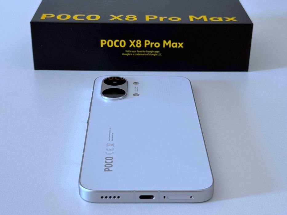Бартер! 19м. Гаранция! Poco X8 Pro Max White (Бял) 8500mAh 100% Батерия. + 90W Адаптер.