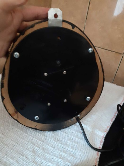 Lampa de veghe pt copii, mos cu pipa, din aluminiu pe suport lemn