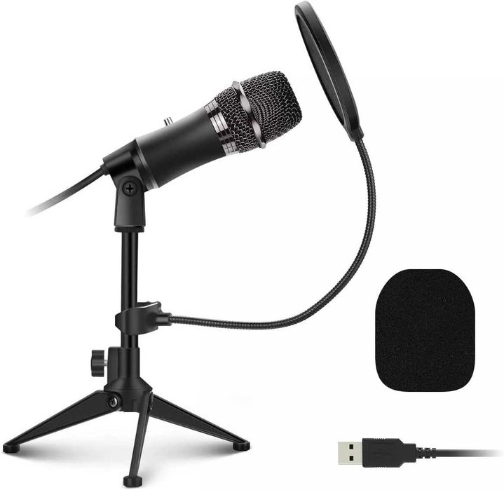 EIVOTOR K380Q кондензаторен микрофон, USB Plug & Play