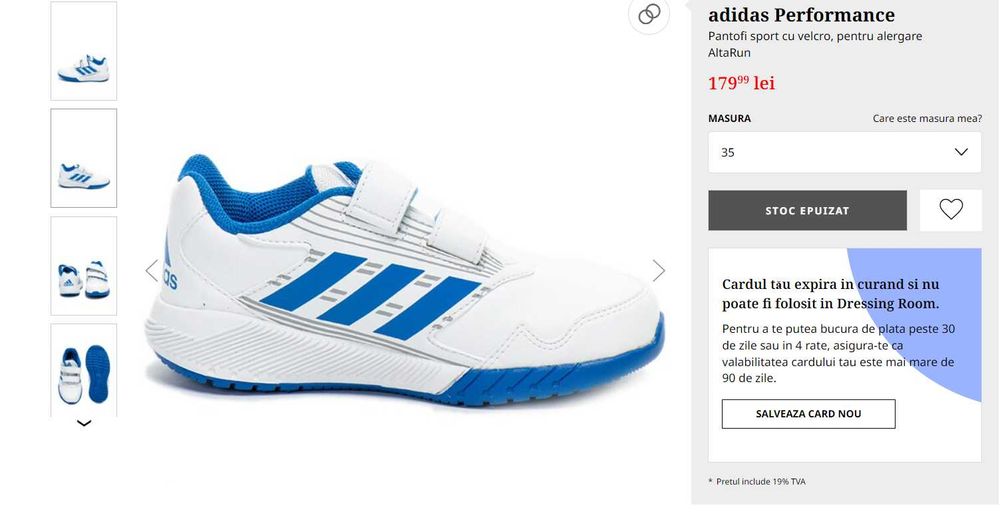 Adidas Performance, masura 35