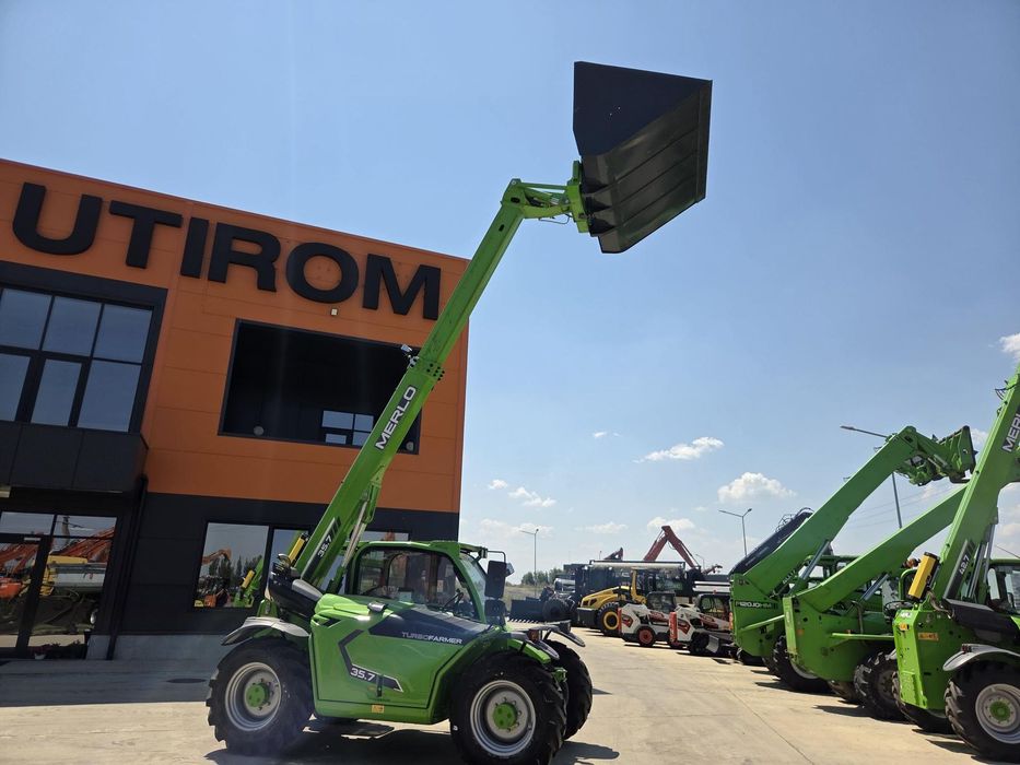 Merlo TF35.7-140, ridica 3,5t la 7m, motor Deutz 140CP, cupa si furci, transmisie 4x4, aer conditionat, Masa operatinala 6800kg, lungime 4,4m, latime 2,3m, produs in ITALIA, garantie 1 an, posibilitate leasing-PROMOTIE 81.900 EUR+Tva