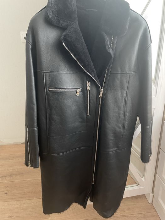 Дубленка черная натуральная б/у