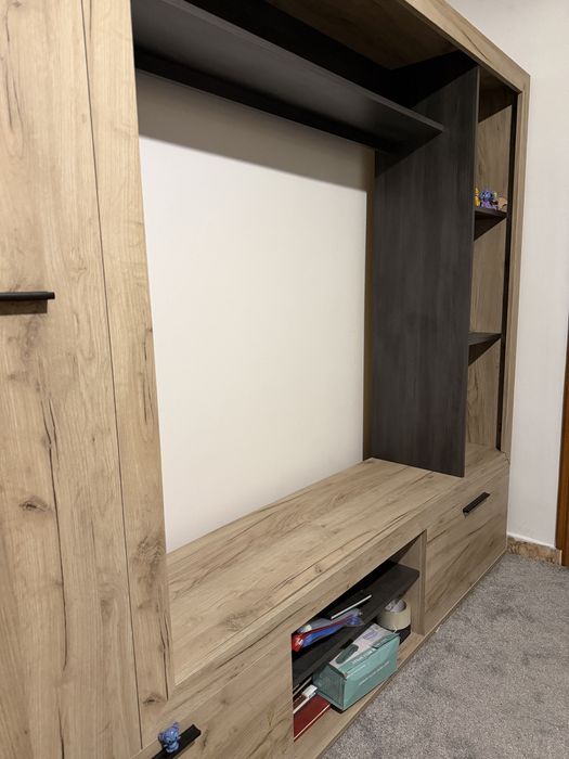 Mobilier sufragerie – aspect modern, foarte spațios, stejar + antracit