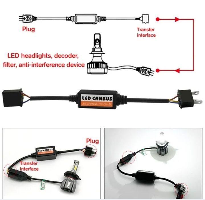Led canbus декодер за грешка H1,H4,H7.HB3 декодер изгоряла кушка лед