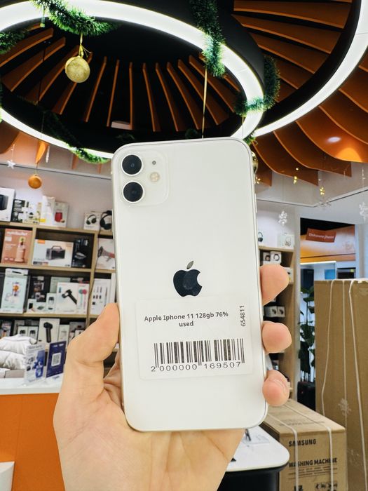 Apple Iphone used 11 128gb white oq sim 76% ideal holati zur