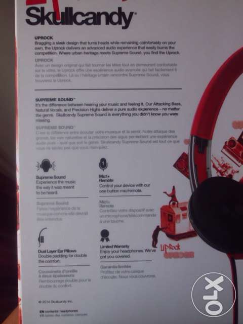 Vand casti Skullcandy UP Rock, black-red , noi cu garntie