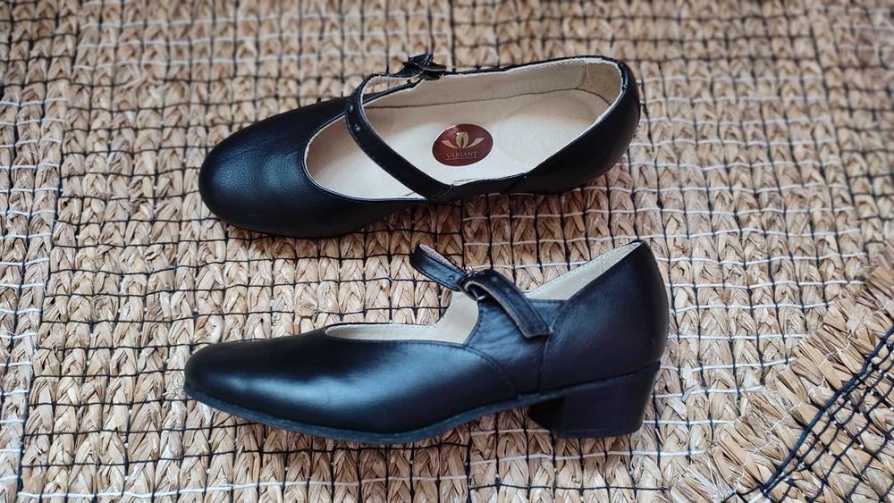 Туфли народные, для народных танцев, черные, р. 32