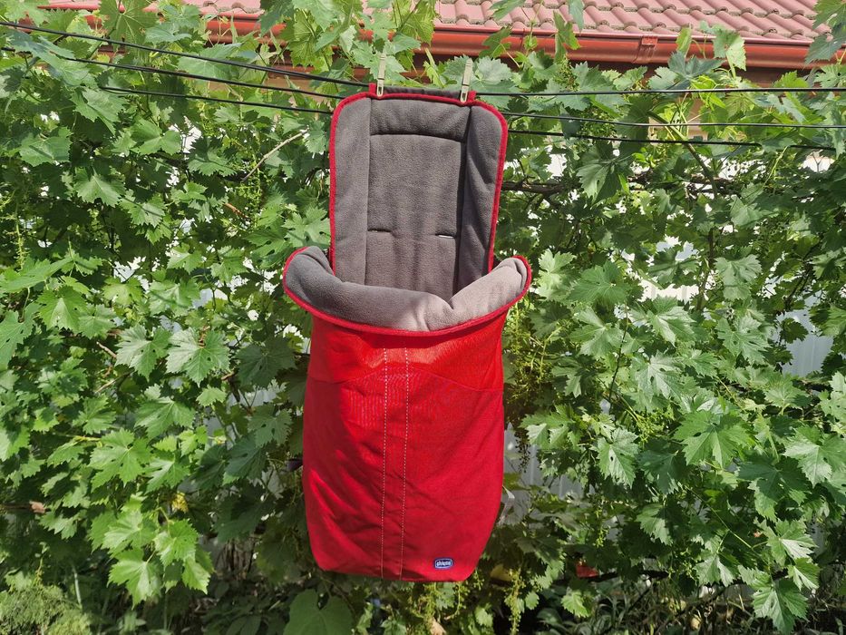 Sac de dormit pentru carucior Chicco, 98 cm, Rosu | Gri**
