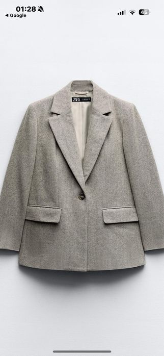 Zara шерстяной пиджак размер с