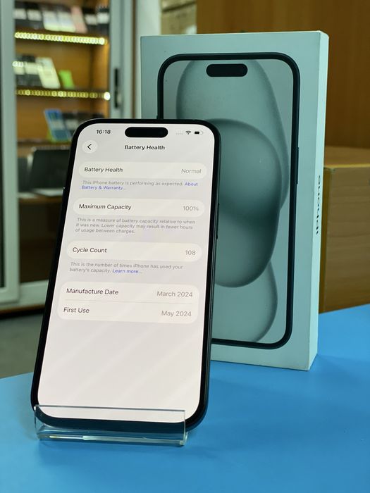 Apple iPhone 15 Box 100% 128GB, Garantie 12 luni | Lensun