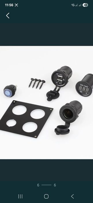 Panou cu priză bricheta•voltmetru si usb