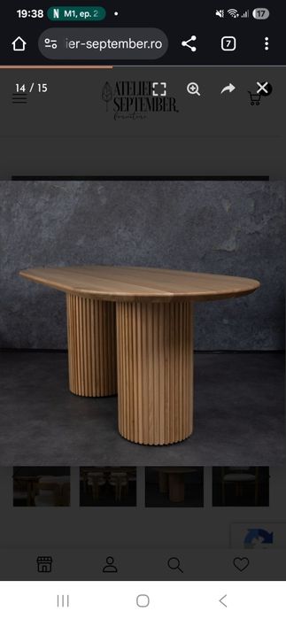 Set masa lemn masiv cu 6 scaune Atelier September