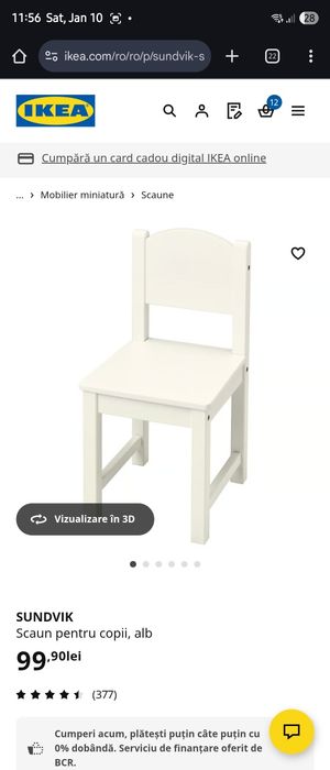 Birou si scaun copii Ikea model Sundvik